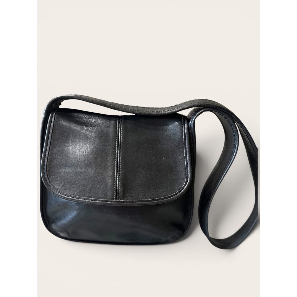 Coach Rare Vintage Ergo Flap Bag Black Leather Crossbody 9034 - 1997 Collector